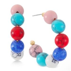 Anthropologie Multicolor Beaded Stones Earrings
